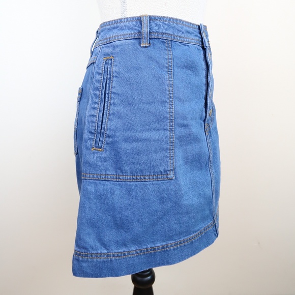 Free People Wildfire Button A Line Mini Skirt M 28 - Picture 3 of 8